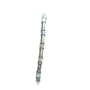 Stainless Silver and Rhinestone Cross’s  8”Men’s Bracelet